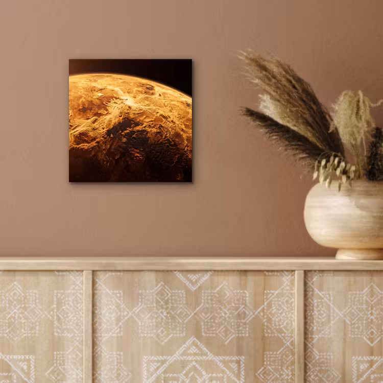 Aluminium schilderij - Planeet - Ruimte - Oranje - Planeet - Ruimte - Oranje aluminium wit klein