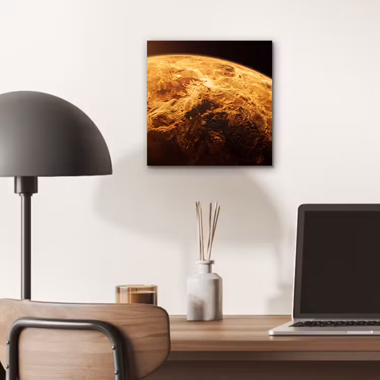 Aluminium schilderij - Planeet - Ruimte - Oranje - Planeet - Ruimte - Oranje aluminium wit klein
