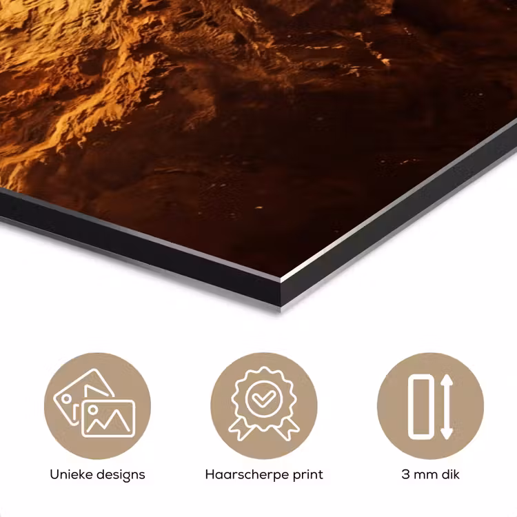 Aluminium schilderij - Planeet - Ruimte - Oranje - Planeet - Ruimte - Oranje aluminium wit klein