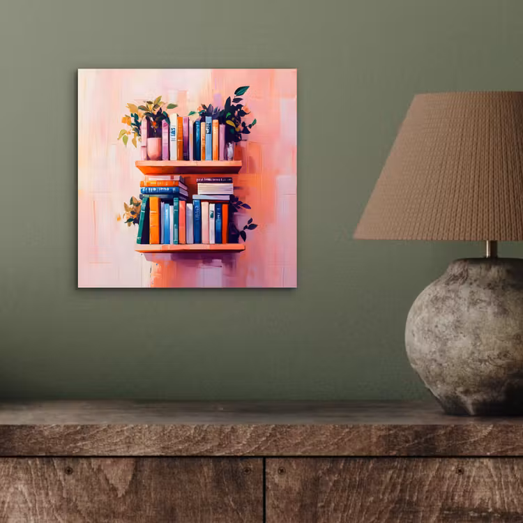 Planken - Boeken - Bladeren aluminium wit klein -sfeer2