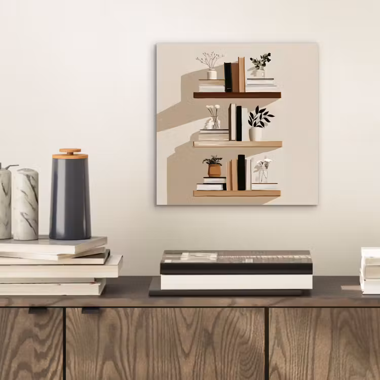 Plankjes - Boeken - Vaasjes - Planten aluminium wit klein -sfeer1