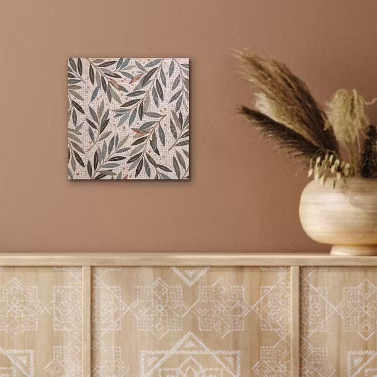 Plant - Blad - Mozaïek - Groen aluminium wit klein -sfeer4