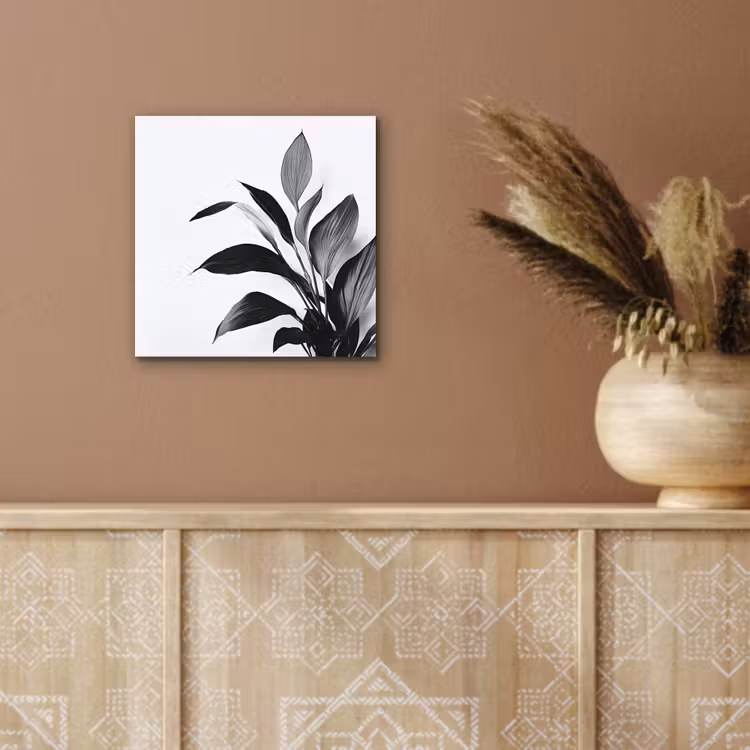 Plant - Bladeren - Minimalistisch - Zwart aluminium wit klein -sfeer4