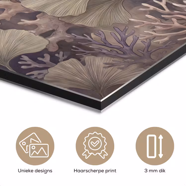 Plant - Bladeren - Zee - Illustratie - Groen aluminium wit klein -closeup_NL