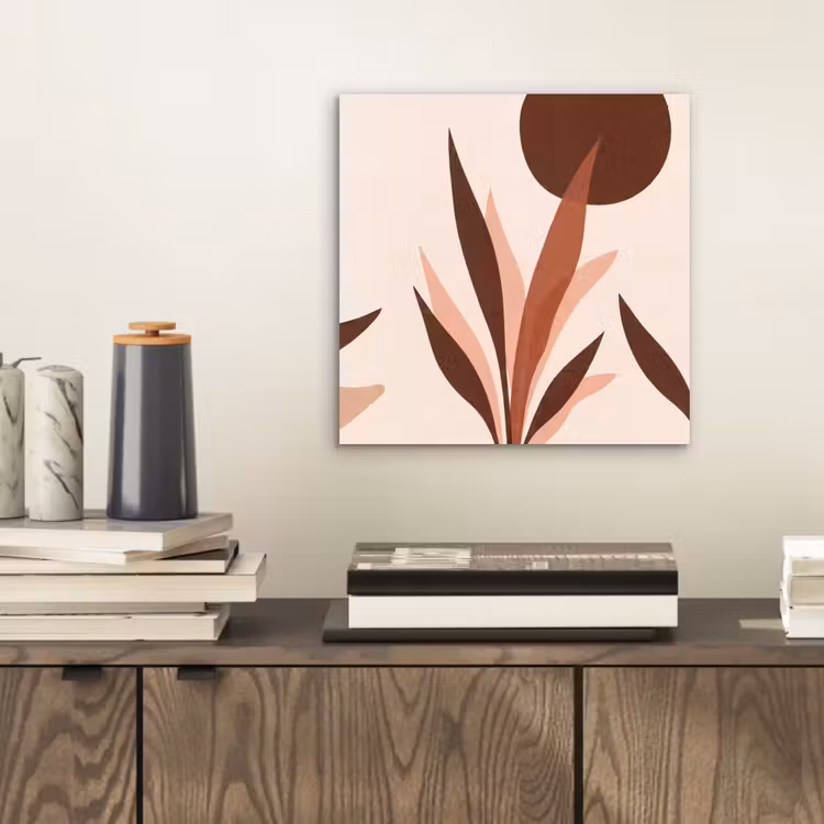 Planten - Abstract - Natuur - Bruin aluminium wit klein -sfeer1