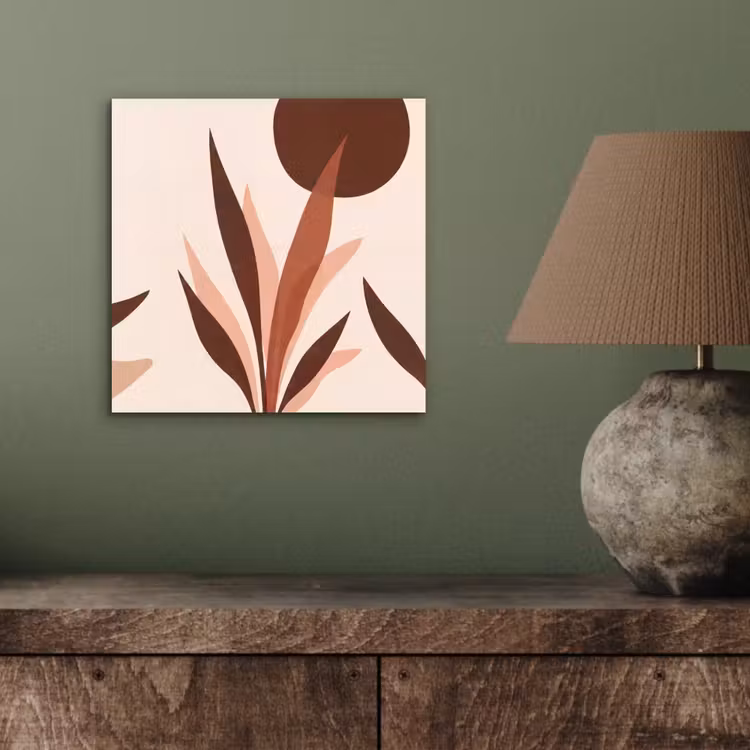 Planten - Abstract - Natuur - Bruin aluminium wit klein -sfeer2