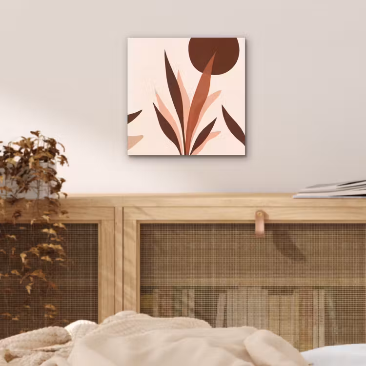 Planten - Abstract - Natuur - Bruin aluminium wit klein -sfeer3