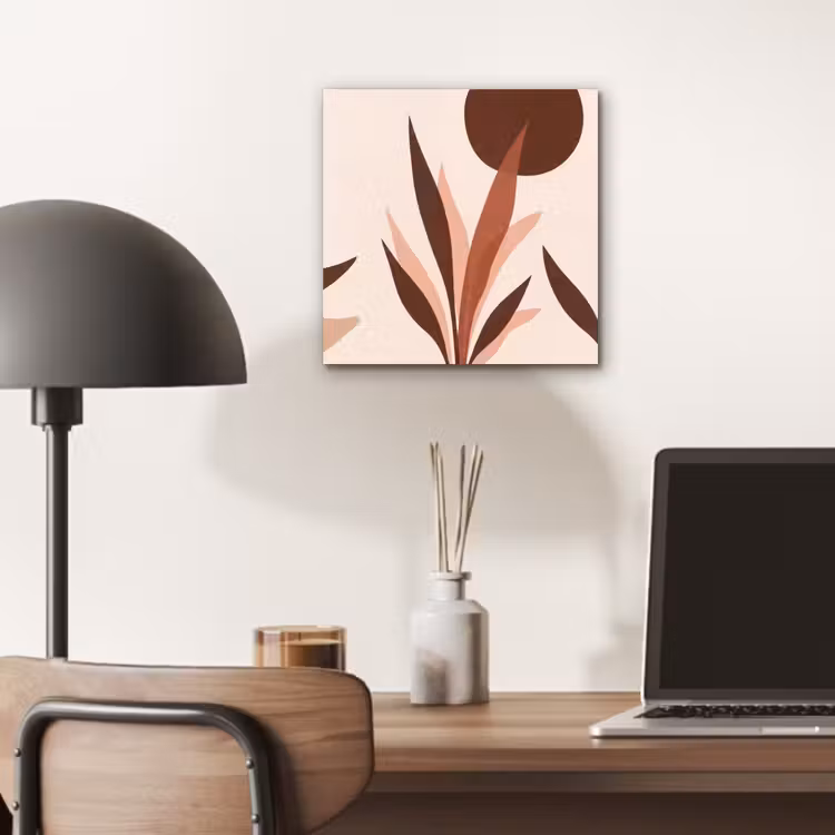 Planten - Abstract - Natuur - Bruin aluminium wit klein -sfeer5