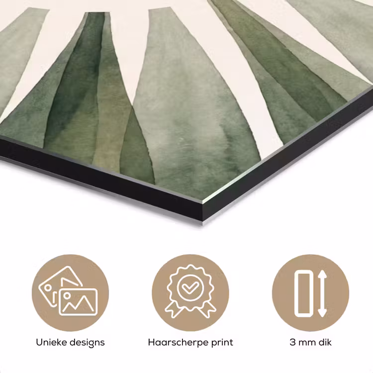Planten - Abstract - Waterverf - Groen - Natuur aluminium wit klein -closeup_NL