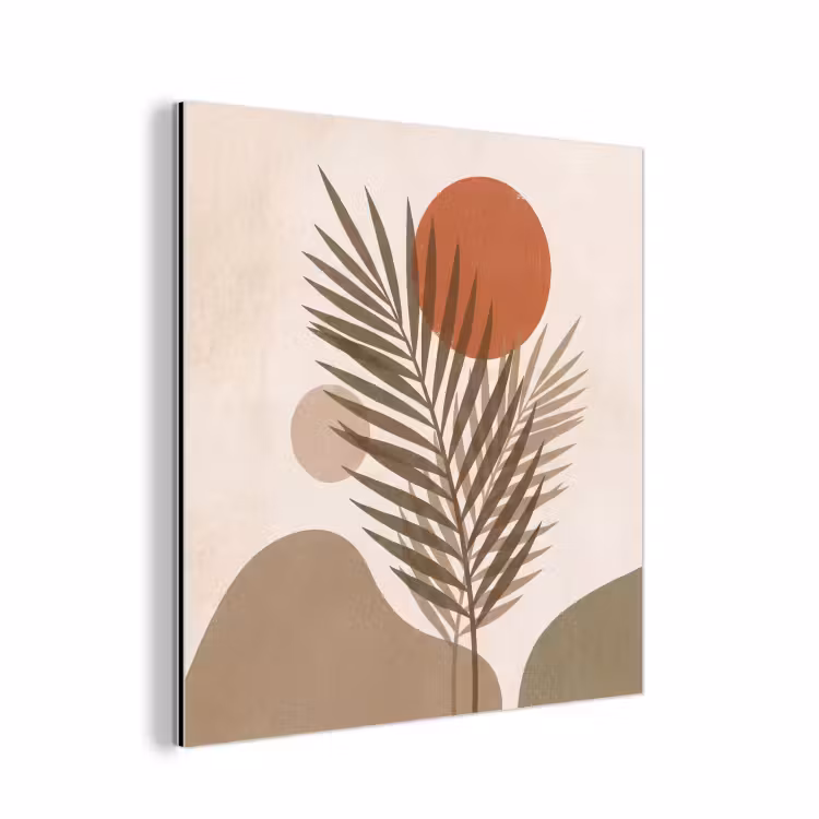 Planten - Bladeren - Abstract - Modern - Beige aluminium wit klein -3d