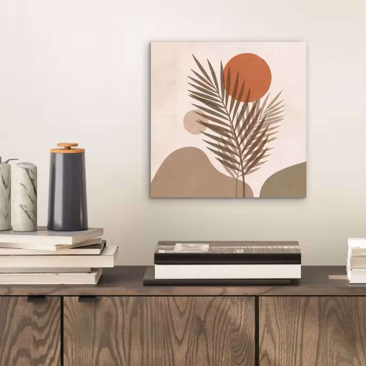 Planten - Bladeren - Abstract - Modern - Beige aluminium wit klein -sfeer1