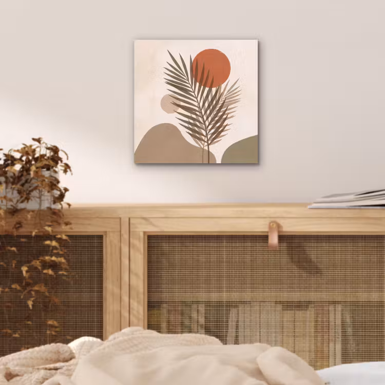 Planten - Bladeren - Abstract - Modern - Beige aluminium wit klein -sfeer3