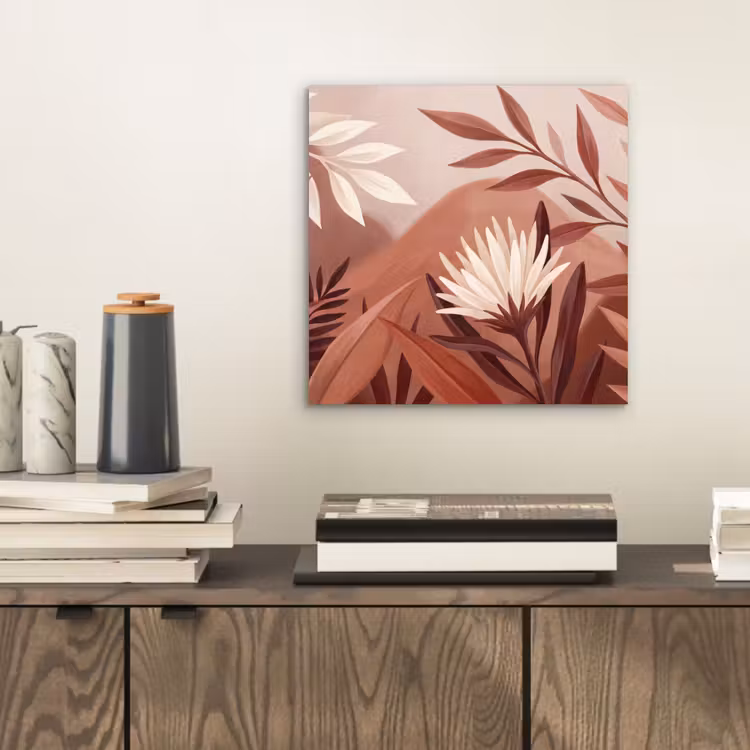Planten - Bladeren - Botanisch - Modern - Bruin aluminium wit klein -sfeer1
