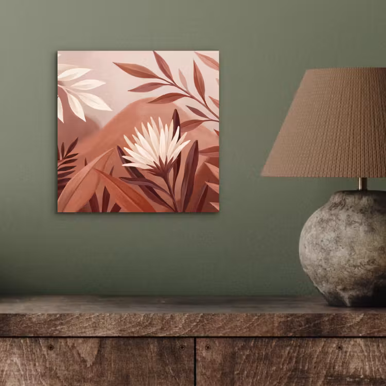 Planten - Bladeren - Botanisch - Modern - Bruin aluminium wit klein -sfeer2