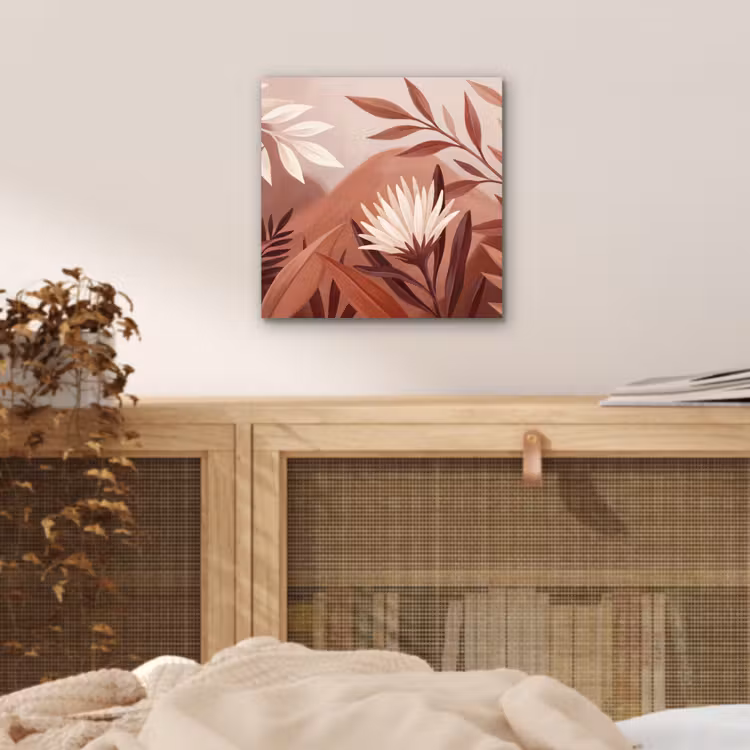 Planten - Bladeren - Botanisch - Modern - Bruin aluminium wit klein -sfeer3