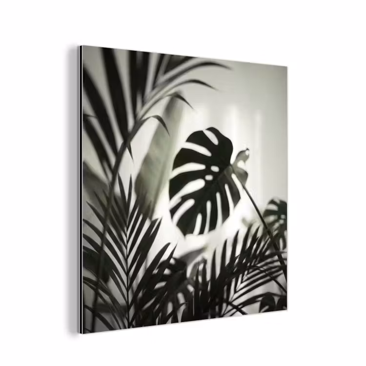 Planten - Bladeren - Natuur - Minimalistisch - Groen aluminium wit klein -3d