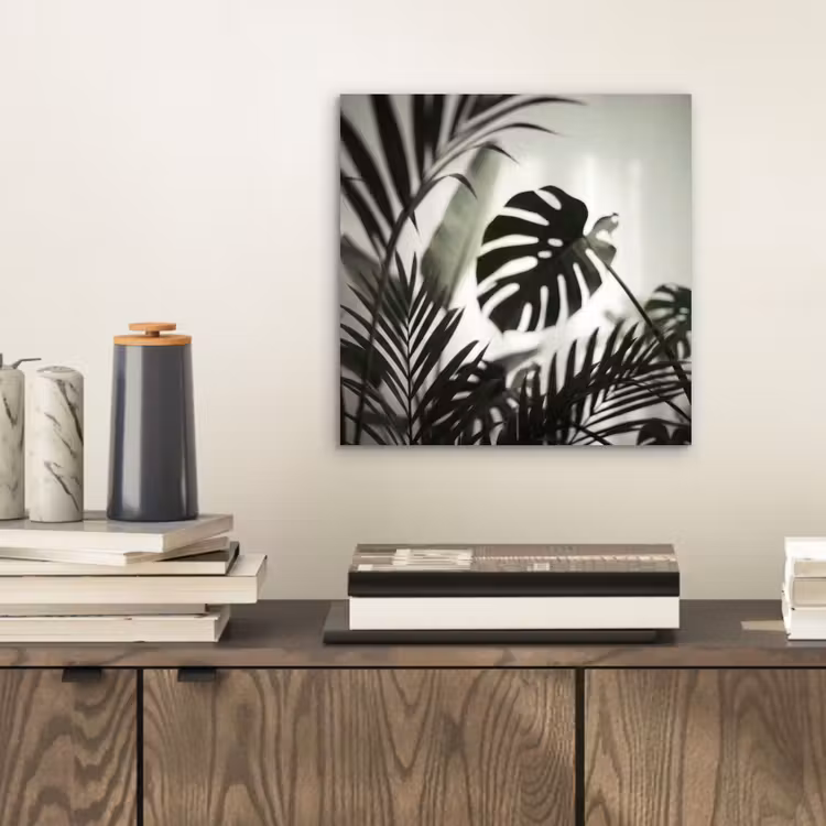 Planten - Bladeren - Natuur - Minimalistisch - Groen aluminium wit klein -sfeer1