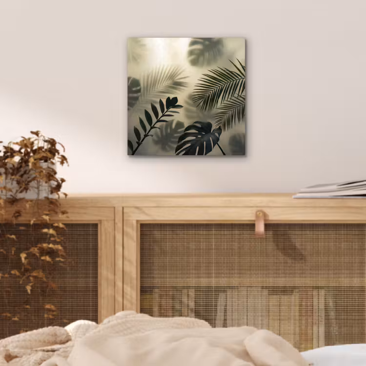 Planten - Bladeren - Schaduwen - Groen - Modern aluminium wit klein -sfeer3