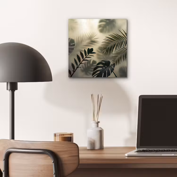 Planten - Bladeren - Schaduwen - Groen - Modern aluminium wit klein -sfeer5