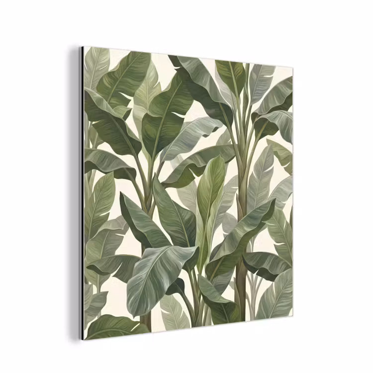 Planten - Bladeren - Tropisch - Groen aluminium wit klein -3d