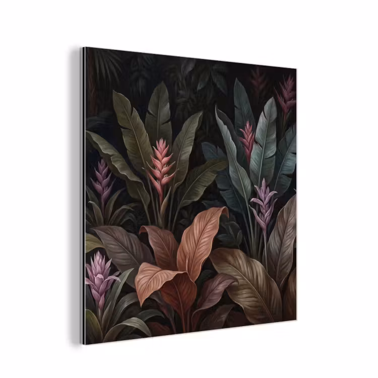 Planten - Tropisch - Jungle - Donker - Natuur aluminium wit klein -3d
