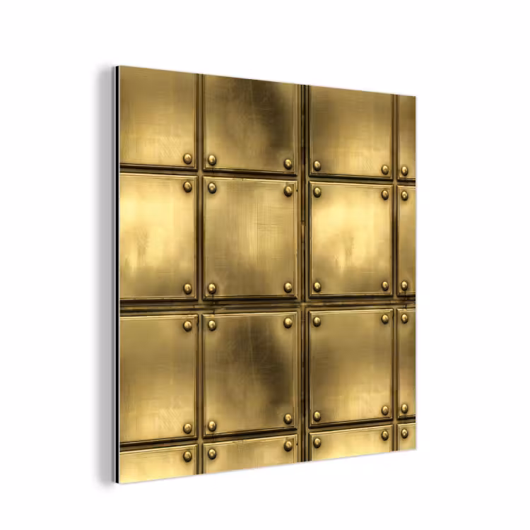 Platen - Industrieel - Stoer - Goud aluminium wit klein 46 -3d