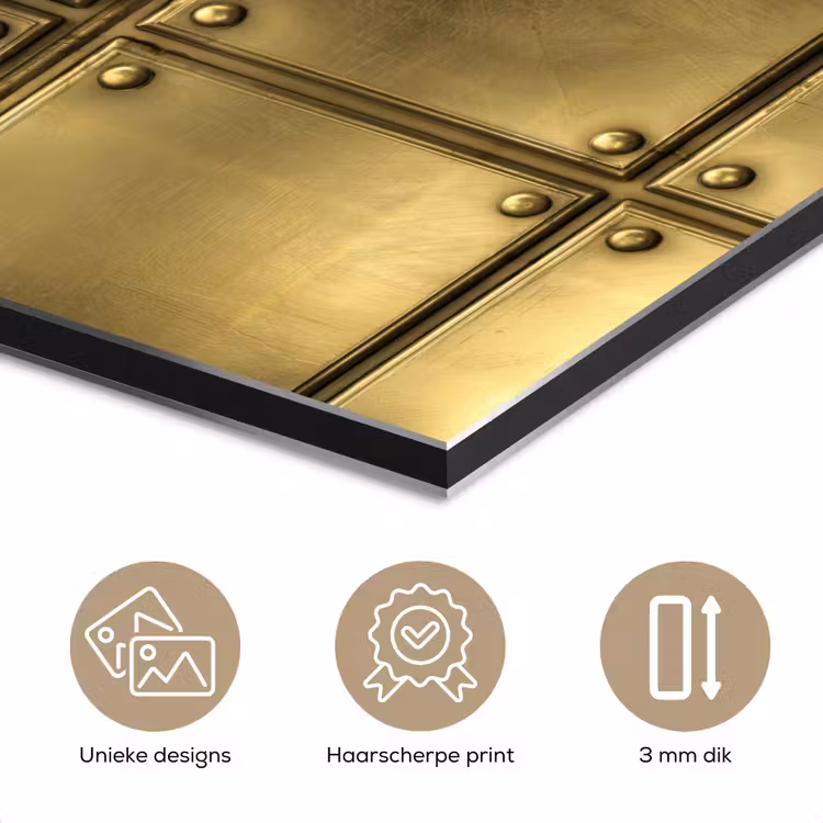 Platen - Industrieel - Stoer - Goud aluminium wit klein 46 -closeup_NL
