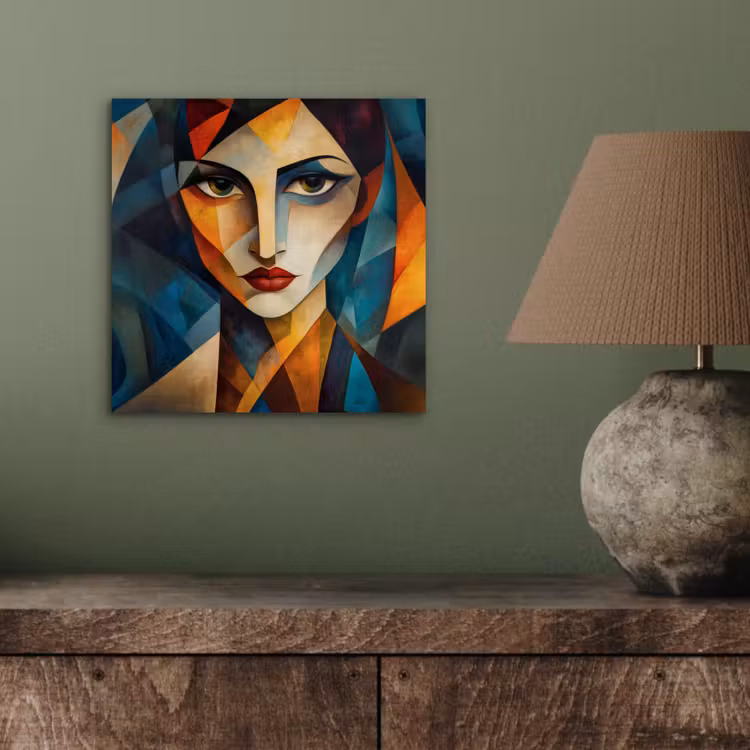 Portret - Abstract - Vormen aluminium wit klein -sfeer2