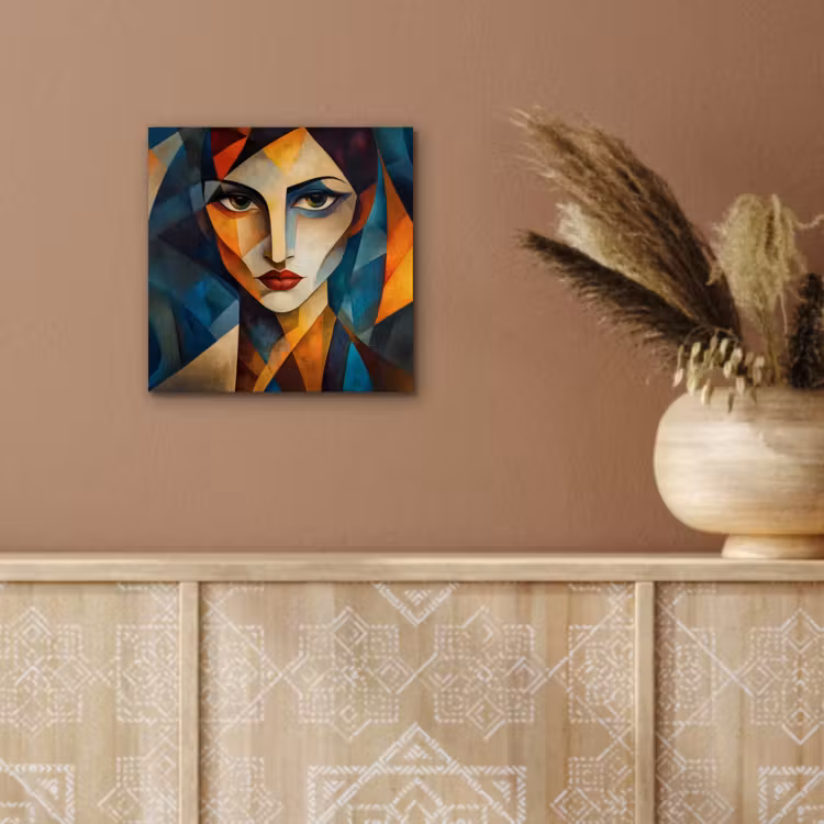 Portret - Abstract - Vormen aluminium wit klein -sfeer4