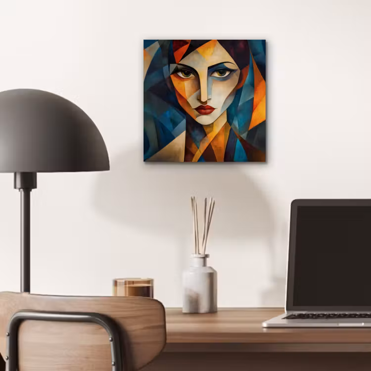 Portret - Abstract - Vormen aluminium wit klein -sfeer5
