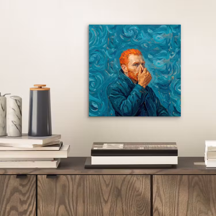 Portret - Klassiek - Blauw aluminium wit klein -sfeer1