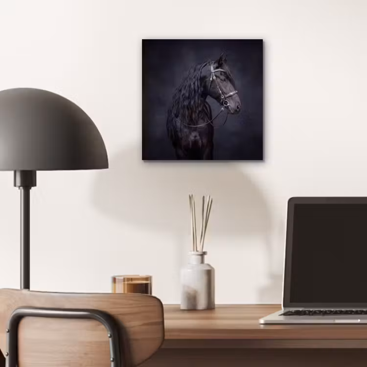 Portret - Paard - Donker aluminium wit klein -sfeer5