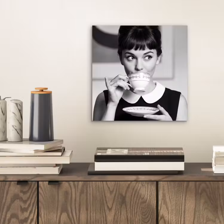 Portret - Thee - Vrouw aluminium wit klein -sfeer1