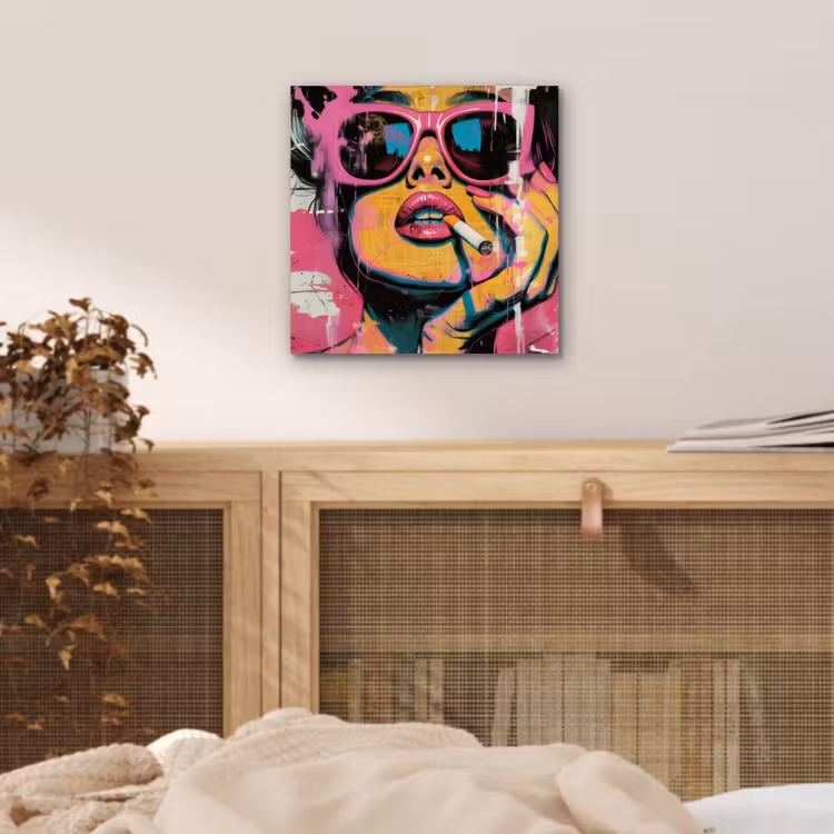 Portret - Vrouw - Abstract - Zonnebril aluminium wit klein -sfeer3