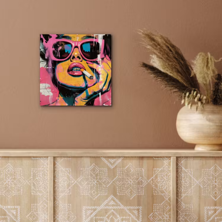 Portret - Vrouw - Abstract - Zonnebril aluminium wit klein -sfeer4