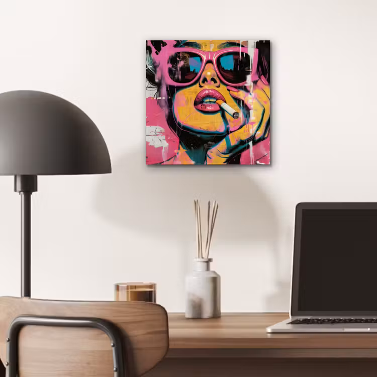 Portret - Vrouw - Abstract - Zonnebril aluminium wit klein -sfeer5