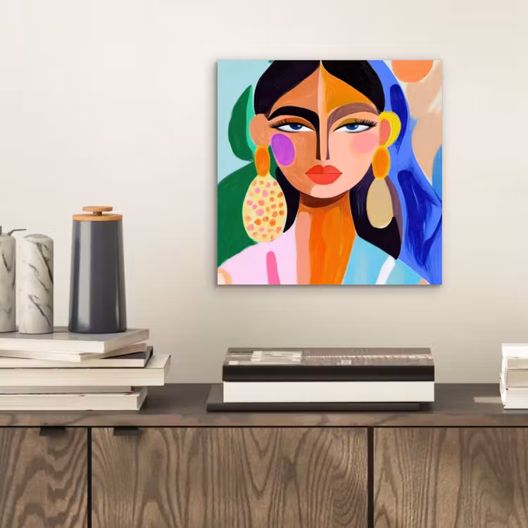 Portret - Vrouw - Modern aluminium wit klein -sfeer1
