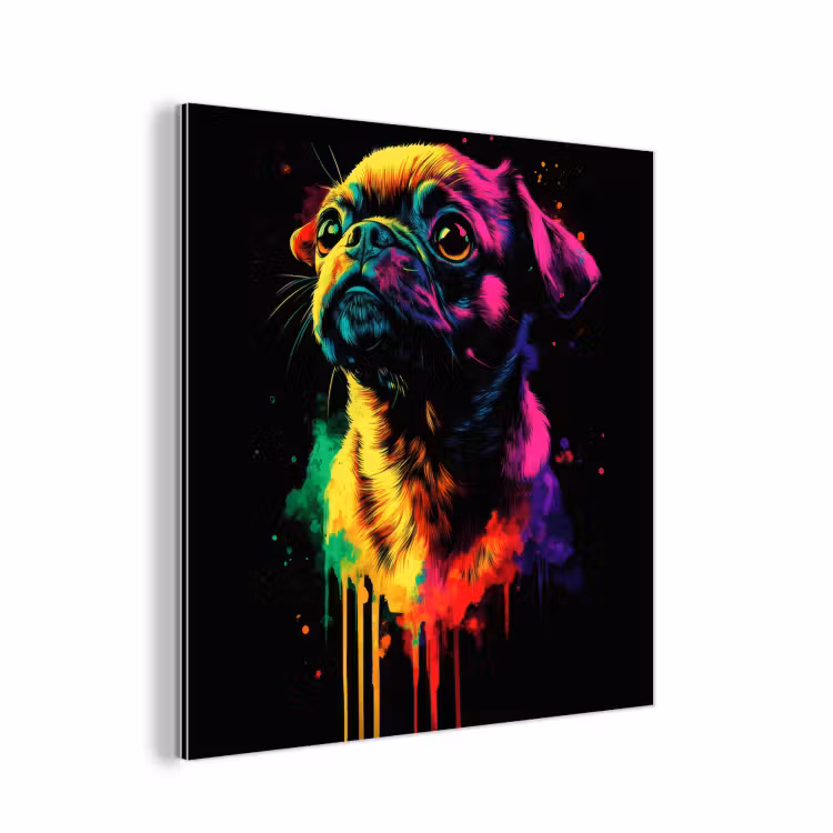Puck - Hond - Verf - Kleuren aluminium wit klein -3d