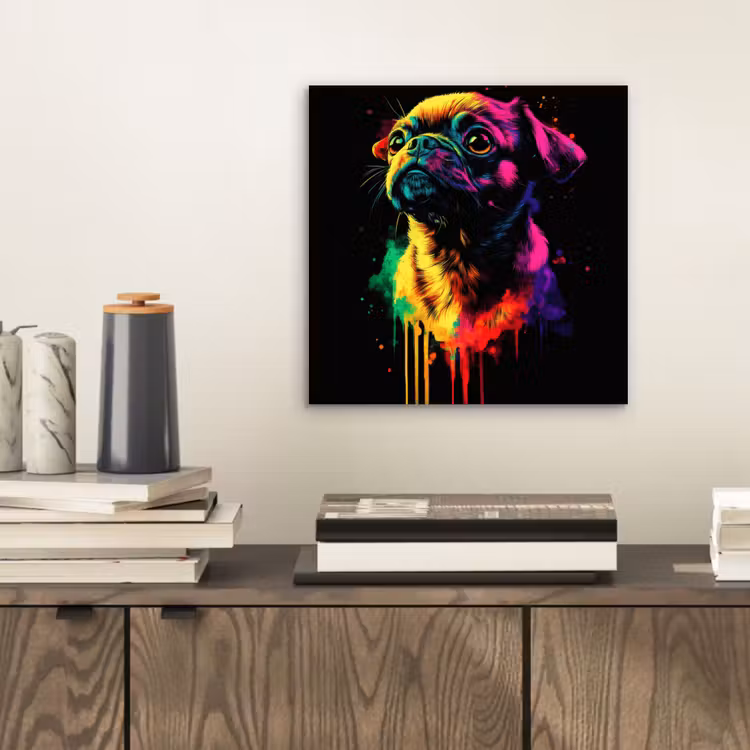 Puck - Hond - Verf - Kleuren aluminium wit klein -sfeer1