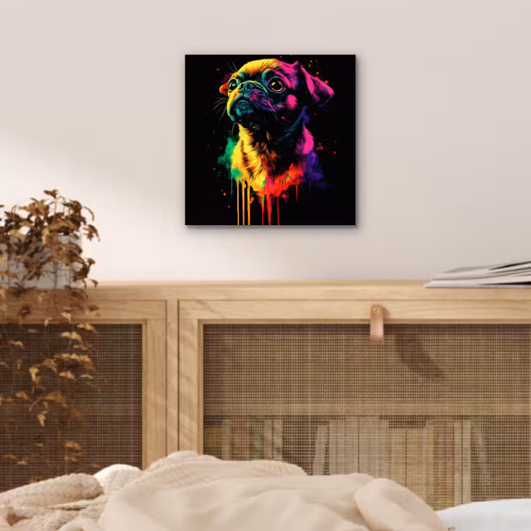 Puck - Hond - Verf - Kleuren aluminium wit klein -sfeer3