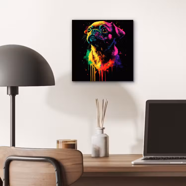 Puck - Hond - Verf - Kleuren aluminium wit klein -sfeer5
