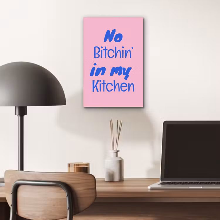 Quote - Blauw - Lettertype - Keuken aluminium wit klein -sfeer5