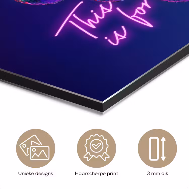Quote - Neon - Disco - Druiven aluminium wit klein -closeup_NL