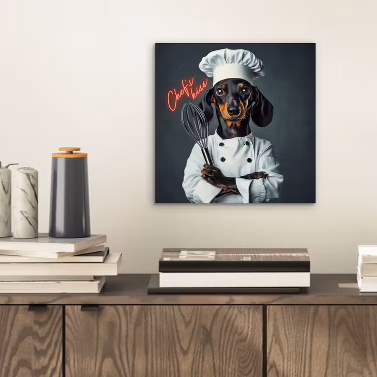 Quote - Neon - Hond - Kokskleding aluminium wit klein -sfeer1