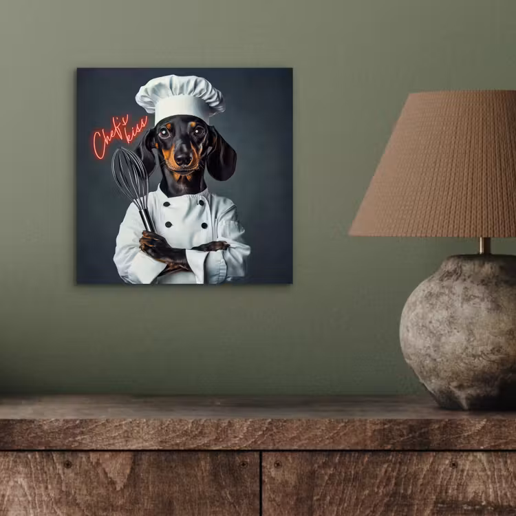 Quote - Neon - Hond - Kokskleding aluminium wit klein -sfeer2