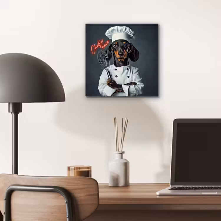 Quote - Neon - Hond - Kokskleding aluminium wit klein -sfeer5