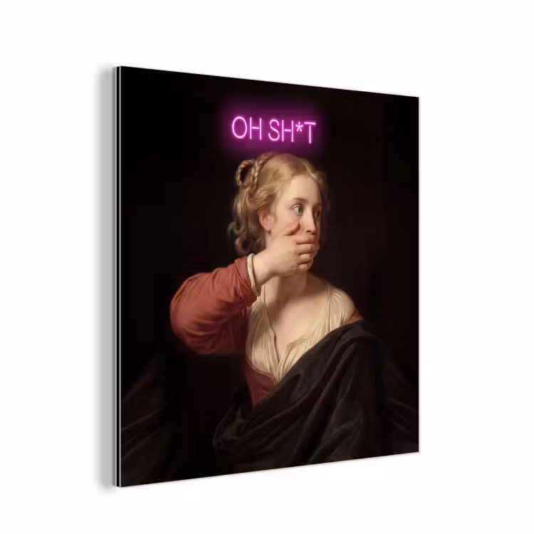 Quote - Neon - vrouw aluminium wit klein -3d