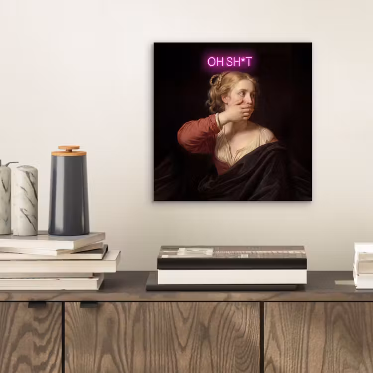 Quote - Neon - vrouw aluminium wit klein -sfeer1