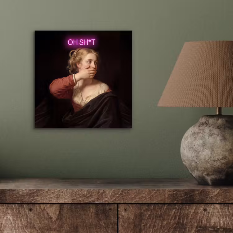 Quote - Neon - vrouw aluminium wit klein -sfeer2