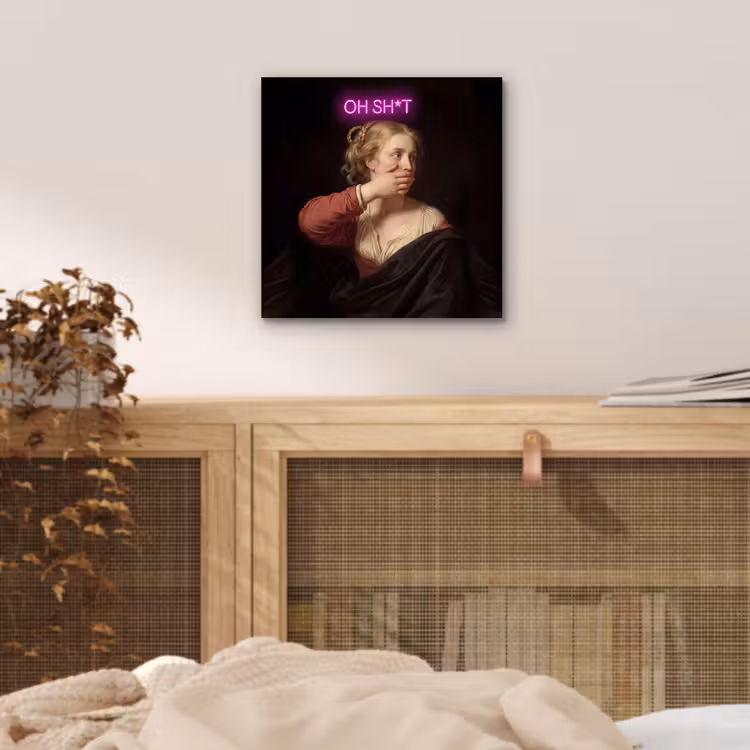Quote - Neon - vrouw aluminium wit klein -sfeer3